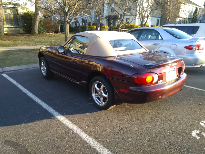 Figure 4: Sad Miata on two jackstands.